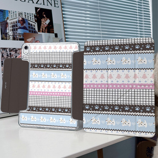 狗狗ipadair7保护套第11代适用华为matepad11.5s小米平板8pro11.2壳vivo4oppo5mini7英伦 Y折搭扣无笔槽