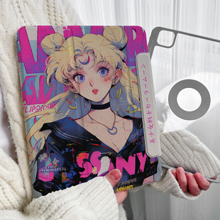 2024pro11双面夹适用苹果平板ipadair6保护套透明华为matepad11.5s小米5防弯4美少女8壳9 圆环磁吸x可拆分
