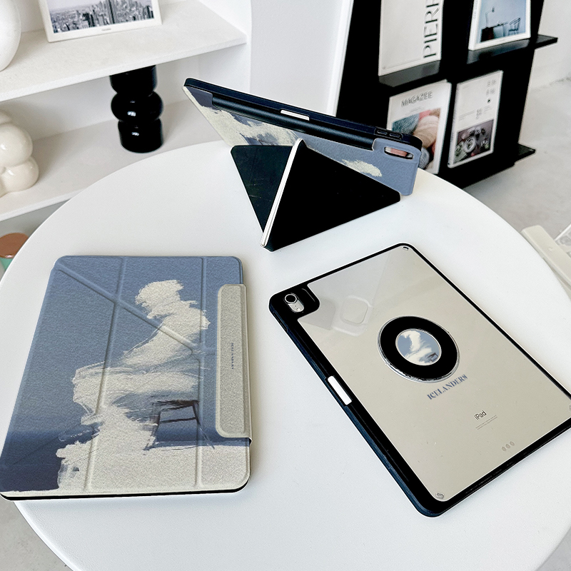 【3+y折磁吸拆分】艺术适用ipadair7保护套pro11小米平板8壳oppo5一加vivo2带笔槽iqoo4透明6华为matepad13.2