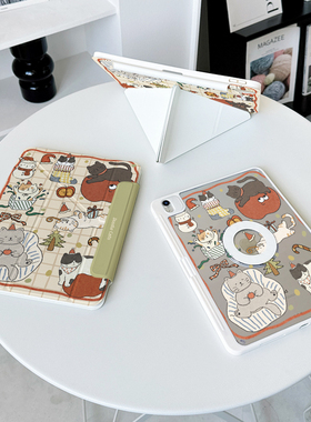 【3+y折x磁吸拆分】涂鸦适用ipadair7保护套透明亚克力小米平板6华为matepad11.5s猫咪12.2第11代pro12.9壳13