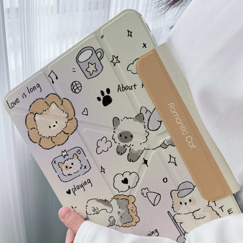 【y折x兼容笔套适】带搭扣ipad保护o套用苹果平板air6透明pr11other