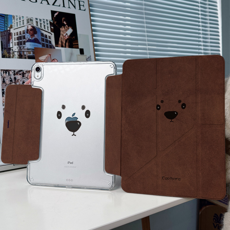 【3+Y折x亚克力】棕熊ipadair6保护套5适用9苹果pro11华为matepad11.5s小米平板7透明mini壳12.2无带笔槽13.2