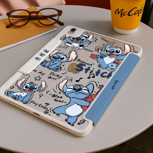 笔槽适用华为matepad11.5s保护套亚克力ipadair7小米平板8pro11史迪仔oppo4卡通vivo2壳iqoo5 y折带搭扣