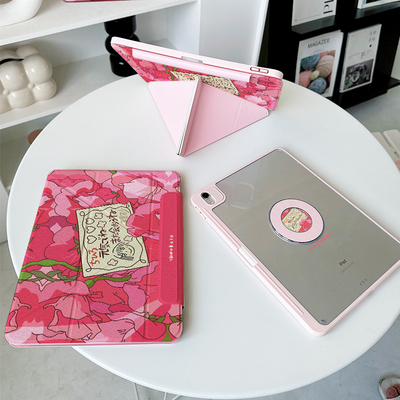【3+Y折磁吸拆分】花ipadair7保护套第11代pro适用华为matepad13.2小米平板8少女iqoo5带笔槽oppo4透明壳vivo