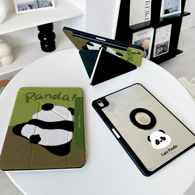 【Y折x磁吸拆分】熊猫适用苹果ipadair6保护套华为matepadpro12高颜值11带笔槽2025小米平板7亚克力11.5s壳13