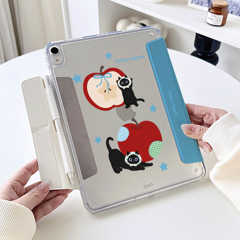 【3+y折x无笔槽】波点黑猫带笔槽ipadair7保护套第11代13小米平板6pro华为matepad12.2透明11.5s壳2苹果air12