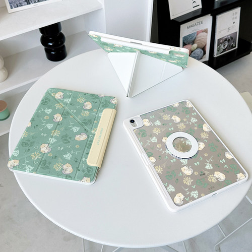 【3+y折x磁吸可拆】带笔槽ipadair7保护套第11代pro适用小米平板6华为matepad11.5s苹果vivo5绿色透明壳iqoo2