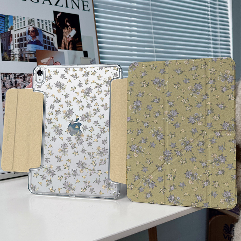 【3+y折带笔槽】碎花ipadair7保护套适用华为matepad11.5s透明小米平板8防摔iqoo2荣耀vivo搭扣第11代pro13壳
