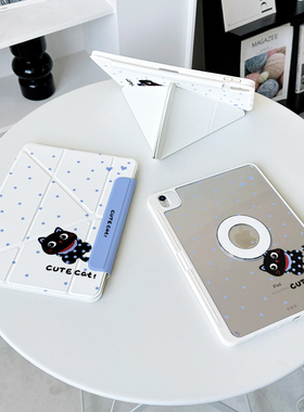 【3+Y折磁吸拆分】猫咪适用ipadair7保护套第11代波点10蓝色vivo4带笔槽华为matepad12.2壳oppo5小米平板8pro