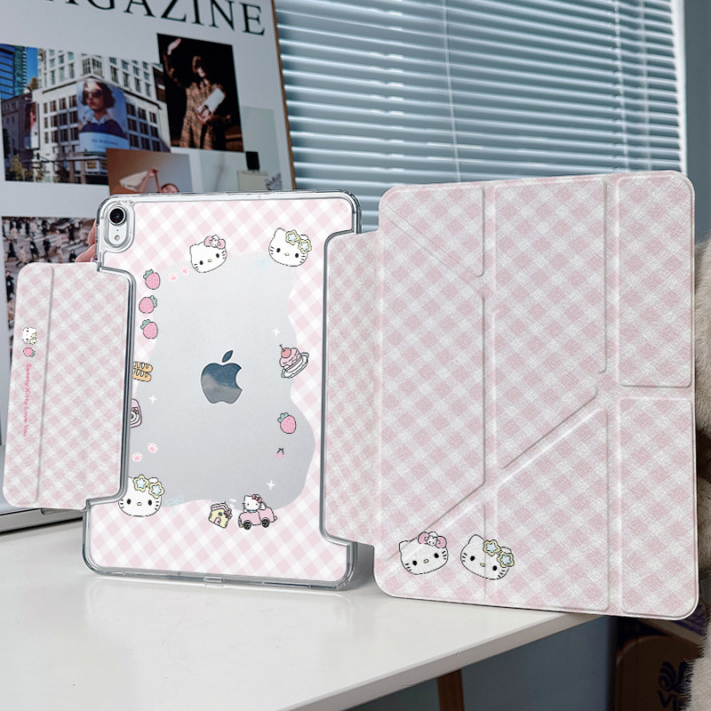 【3+Y折搭扣x带笔槽】猫咪适用华为matepad12.2小米平板7透明pro13苹果ipadair7保护套2025第11代壳11.5s少女