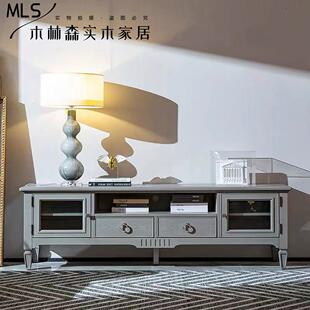 美式雷格西轻奢实木双门电视柜客厅家具储物柜组合柜子定制