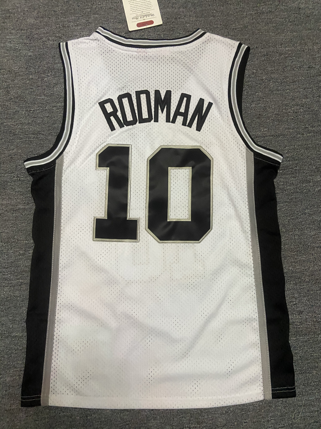 夏季男美式背心马刺队罗德曼球衣复古网眼刺绣篮球服运动休闲服