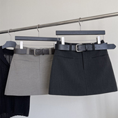 半身裙女春夏2026新款 黑色a字短裙 高腰小个子防走光精致利落西装