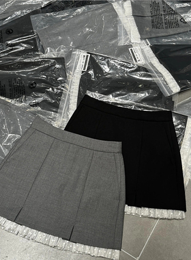 半身裙女2026新款春夏季黑色时尚高腰显瘦小个子蕾丝拼接a字短裙