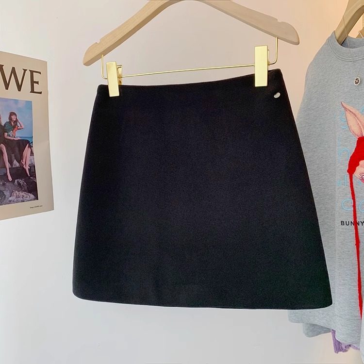 毛呢半身裙女2025秋冬季新款高腰小个子灰色大码包臀黑色a字短裙,女装/女士精品,半身裙,淘宝优惠券,粉丝福利购,淘宝优惠卷