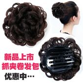假发头花女抓夹式 卷发包盘发器花苞头丸子头卷发包蓬松头花