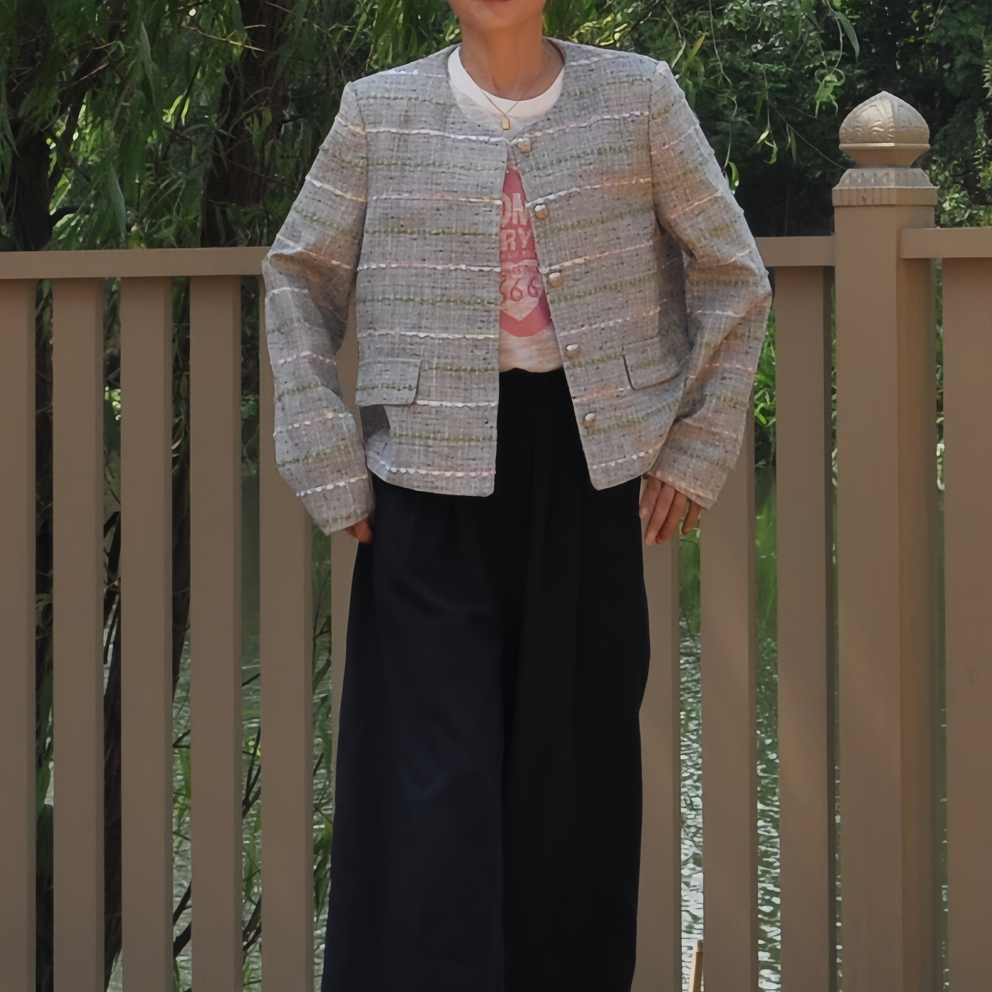 春秋小香风外套女送围脖