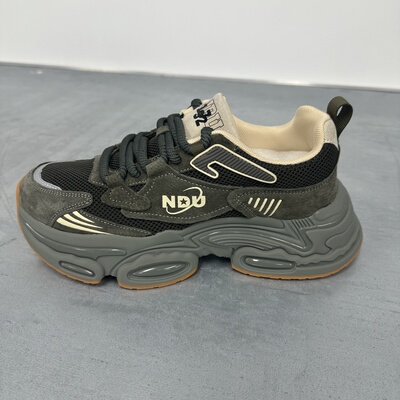 NDU高级橄榄绿老爹鞋男2025新款减震轻便透气跑步鞋厚底运动鞋