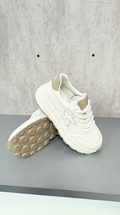 恩度女鞋2025春新款时尚厚底系带运动休闲鞋防滑跑步鞋