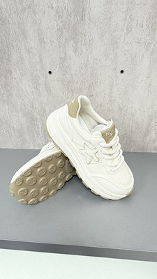 恩度女鞋2025春新款时尚厚底系带运动休闲鞋防滑跑步鞋