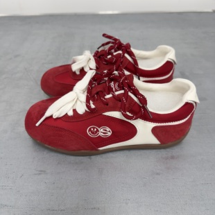 德训鞋女2026新款女士休闲鞋春复古增高板鞋女潮流百搭鞋子