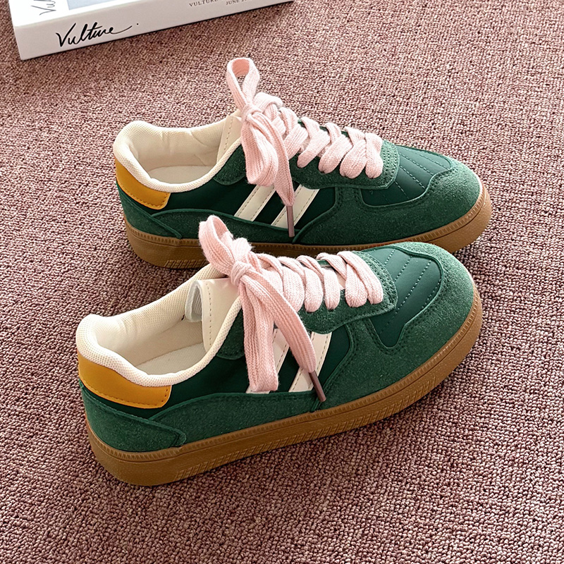 显白森林绿~韩系百搭德训鞋女款