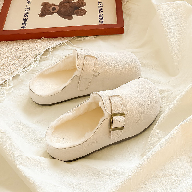 糖小糖冬季勃肯鞋半拖鞋女2025外穿厚底穆勒拖鞋女一脚蹬加绒棉拖,女鞋,穆勒鞋,淘宝优惠券,粉丝福利购,淘宝优惠卷