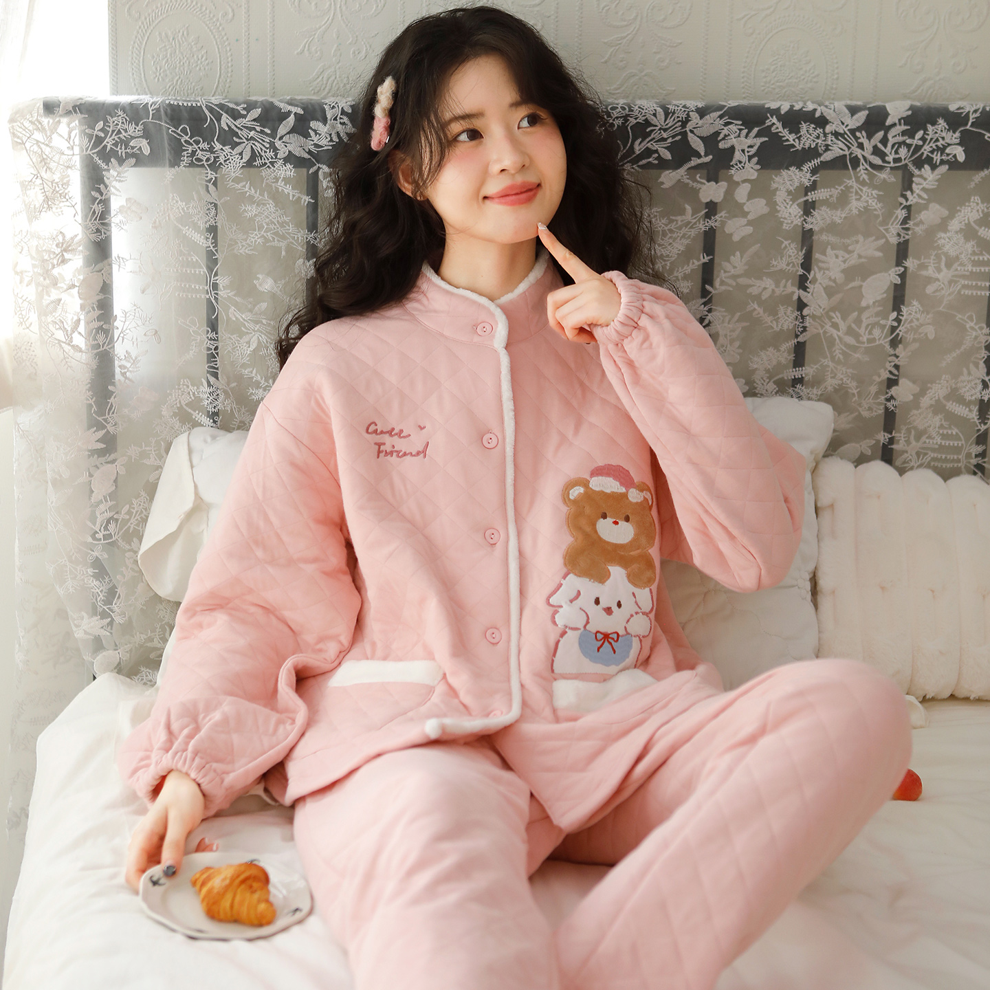 300g夹棉加厚保暖月子服