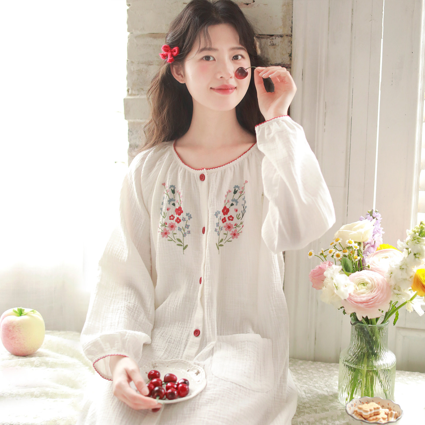 富朵夏季月子裙医院待产裙纯棉纱布薄款产后春秋孕妇睡衣哺乳睡裙,孕妇装/孕产妇用品/营养,家居裙,淘宝优惠券,粉丝福利购,淘宝优惠卷