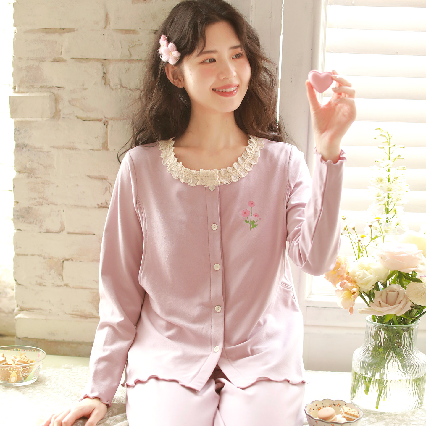 带胸垫 富朵月子服春秋产后喂奶衣孕妇打底睡衣冬季保暖内衣套装,孕妇装/孕产妇用品/营养,家居服套装,淘宝优惠券,粉丝福利购,淘宝优惠卷