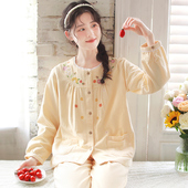 富朵秋冬月子服纯棉绒布孕妇睡衣产后哺乳喂奶春季 孕期待产家居服