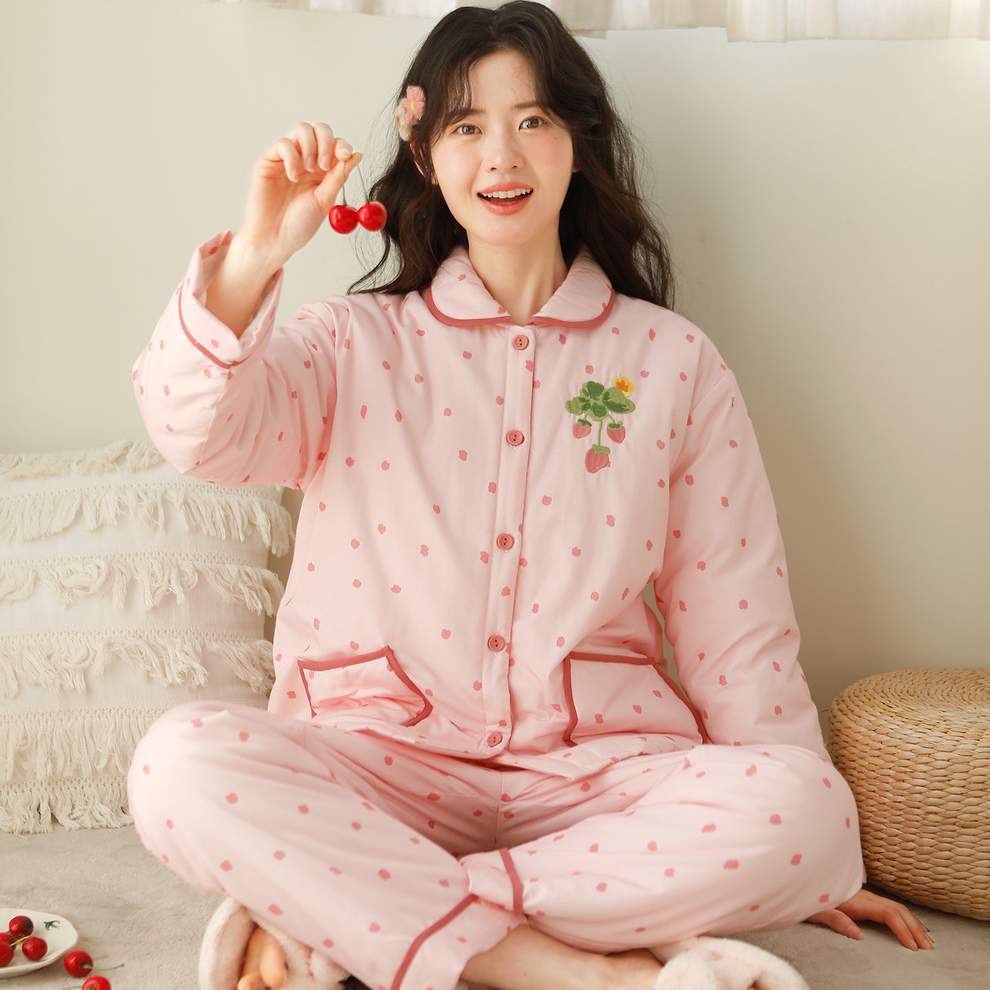 富朵三层夹棉产妇坐月子保暖睡衣冬产后纯棉加厚孕妇可外穿家居服,孕妇装/孕产妇用品/营养,家居服套装,淘宝优惠券,粉丝福利购,淘宝优惠卷