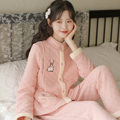 富朵秋冬空气棉月子服加厚保暖产后哺乳喂奶衣夹棉家居服