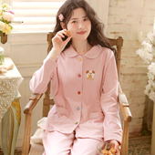 带胸垫 富朵纯棉月子服孕妇产后哺乳衣春秋待产针织棉睡衣家居服