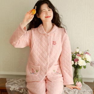 富朵空气棉月子服秋冬季 加厚保暖孕妇睡衣产后哺乳衣怀孕前家居服