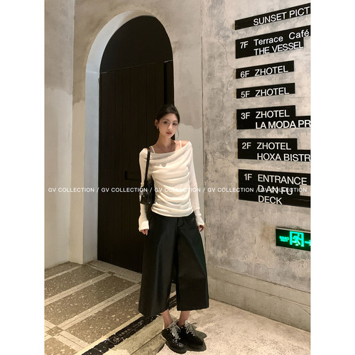 假两件吊带堆堆针织上衣