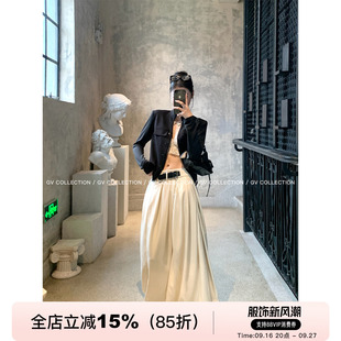GV大白哥 盐系慵懒 私服重工皮带拼接百褶花苞半身裙2026秋季新款