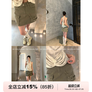 GV大白哥 Jennie日常 高腰包臀直筒牛仔半身裙裙裤防走光女夏