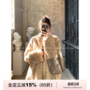 GV大白哥 古巴VTG 肌理感廓形环保毛开襟外套 冬季新款上衣女