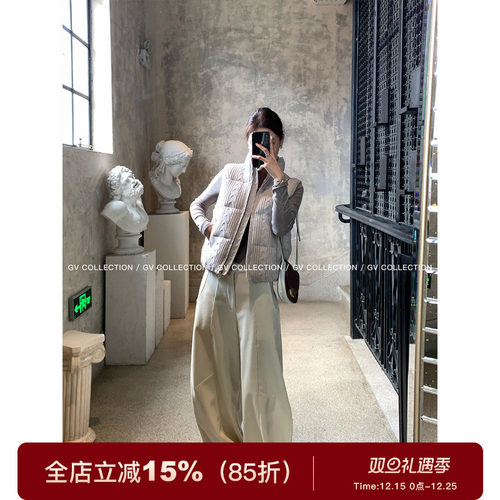 灯芯绒加绒加厚镰刀松弛阔腿长裤