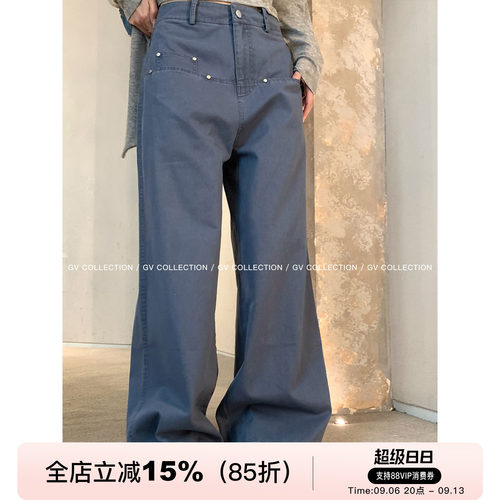 设计感直筒阔腿松弛感休闲裤