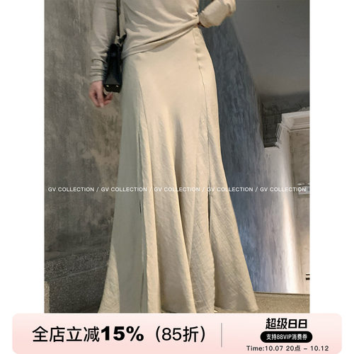 解构飘逸开叉重工设计感半身裙
