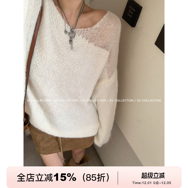 不规则设计感宽松羊毛毛衣