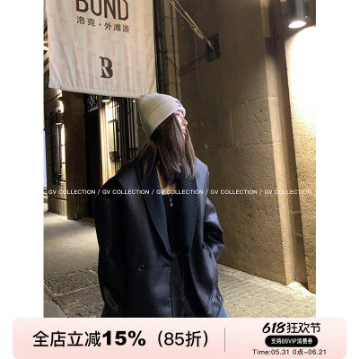 GV大白哥 腔调Kendall 暗黑复古风皮毛一体羊羔毛pu皮衣休闲外套