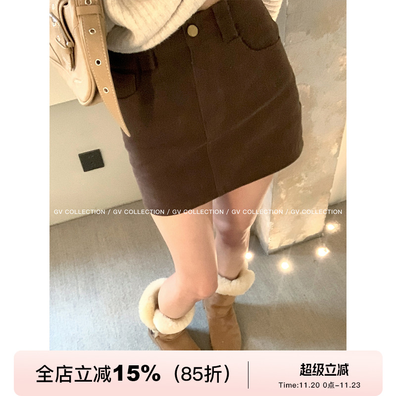 牛仔包臀防走光半身裙