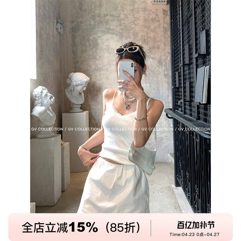 GV大白哥 万能搭！棉麻防走光裙裤短裙夏季新款女半身裙遮肉显瘦