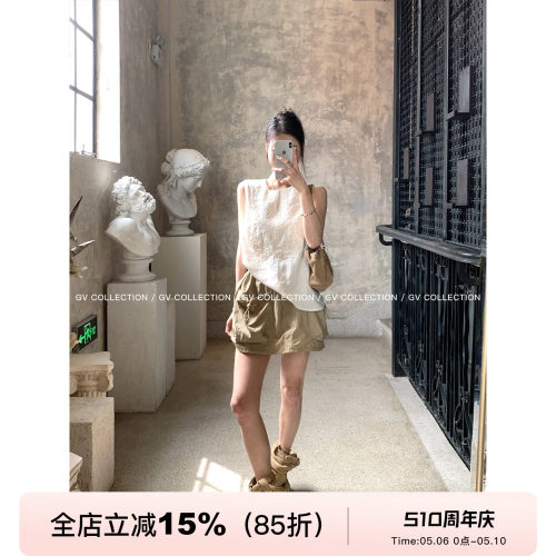 速干机能松紧腰大口袋工装裙裙