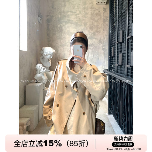 廓形工装翻领立领风衣外套