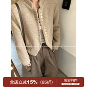 新款 GV大白哥 保暖外套 立领羊毛排扣西装 上衣冬季 老钱主义 新中式
