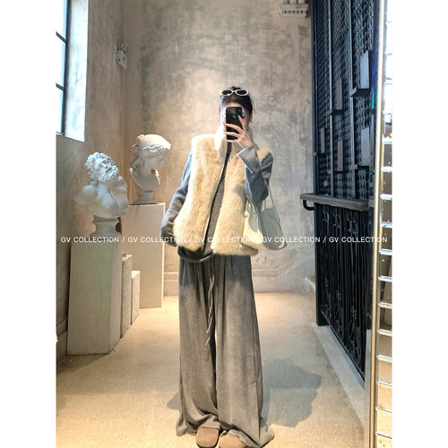 慵懒智系环保毛毛马甲背心